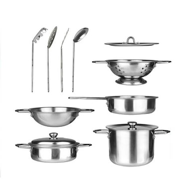 Casdon Pots and Pan Set Cooking Colander Chrome Silver Little Cook Kitchen Play